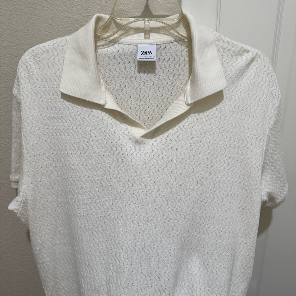 Zara Cream Polo Top